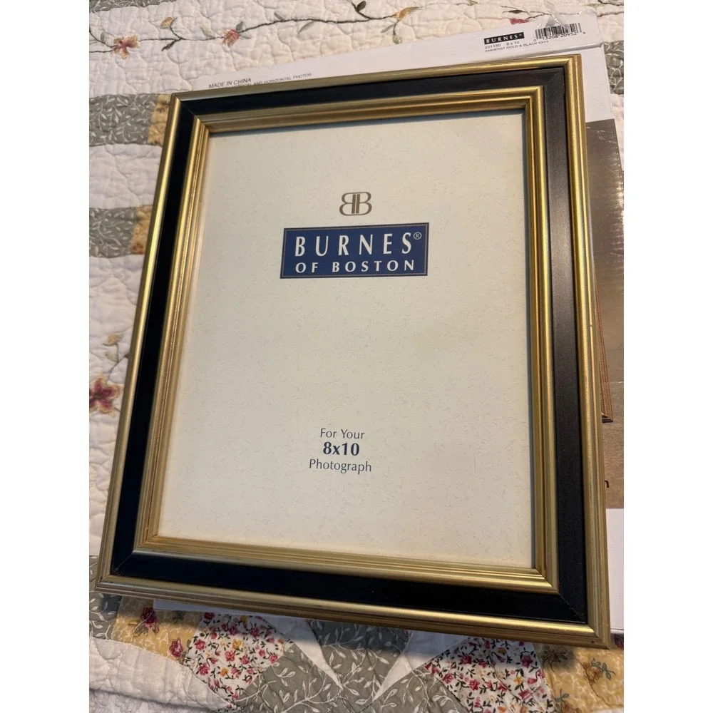Burnes of‎ Boston 8x10 Picture Frame Gold Black Amherst 221180 NEW